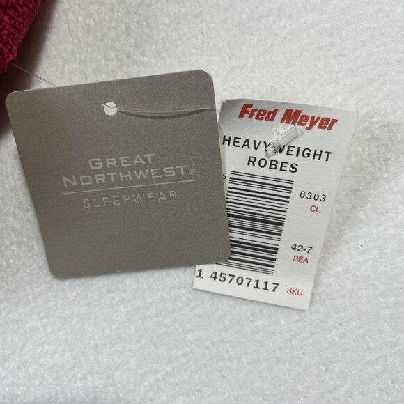 NWT Great Northwest Sleepwear Lounge Robe Heavyweight Plush Red Burgundy Size M - Picture 15 of 15